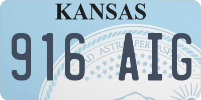 KS license plate 916AIG