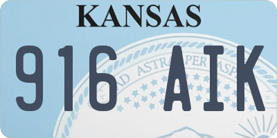 KS license plate 916AIK