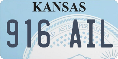 KS license plate 916AIL