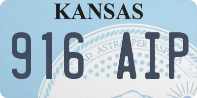 KS license plate 916AIP