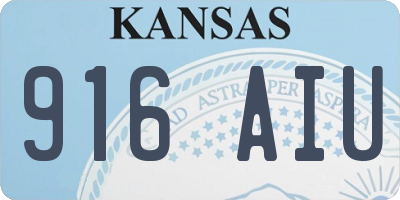 KS license plate 916AIU