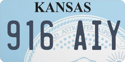 KS license plate 916AIY