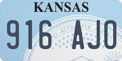 KS license plate 916AJO