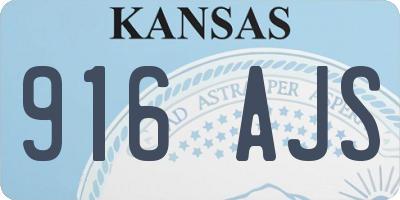 KS license plate 916AJS