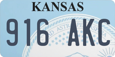 KS license plate 916AKC