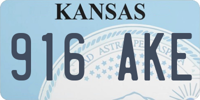 KS license plate 916AKE