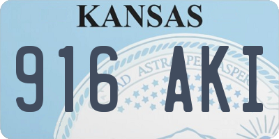KS license plate 916AKI