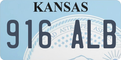 KS license plate 916ALB