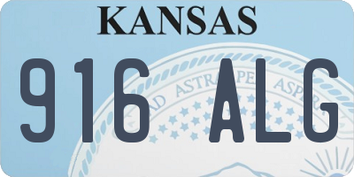 KS license plate 916ALG