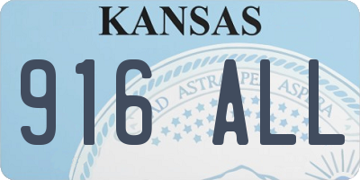 KS license plate 916ALL