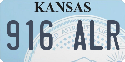 KS license plate 916ALR