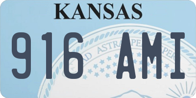 KS license plate 916AMI