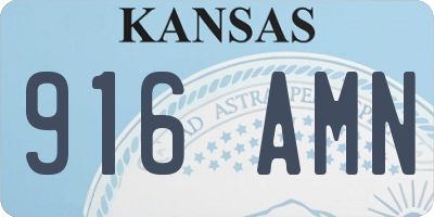 KS license plate 916AMN
