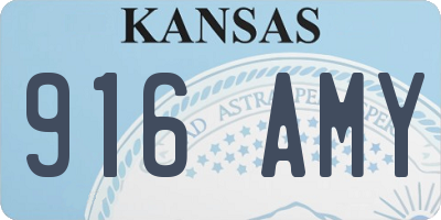 KS license plate 916AMY