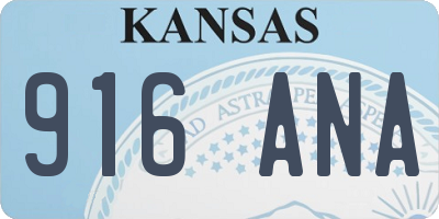 KS license plate 916ANA