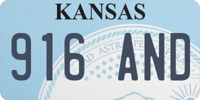 KS license plate 916AND