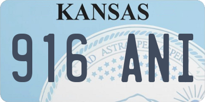 KS license plate 916ANI