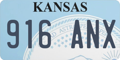 KS license plate 916ANX