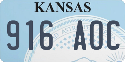 KS license plate 916AOC