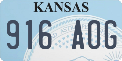 KS license plate 916AOG