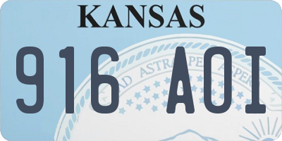 KS license plate 916AOI