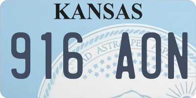 KS license plate 916AON