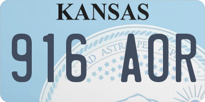 KS license plate 916AOR