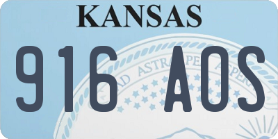 KS license plate 916AOS
