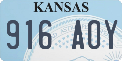 KS license plate 916AOY