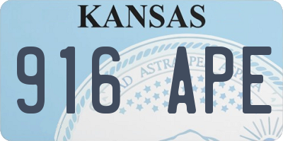 KS license plate 916APE