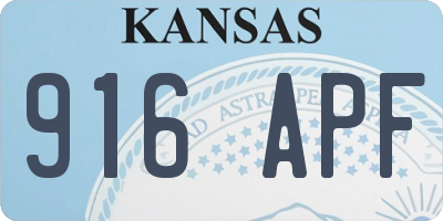 KS license plate 916APF