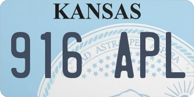 KS license plate 916APL