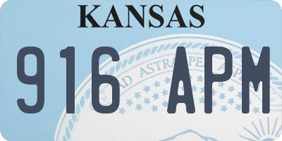 KS license plate 916APM