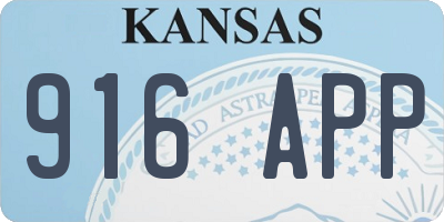 KS license plate 916APP