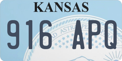 KS license plate 916APQ