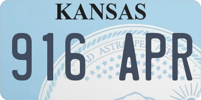 KS license plate 916APR