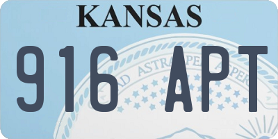 KS license plate 916APT