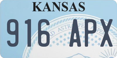 KS license plate 916APX