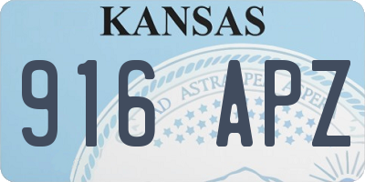 KS license plate 916APZ