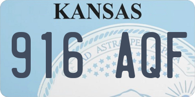 KS license plate 916AQF