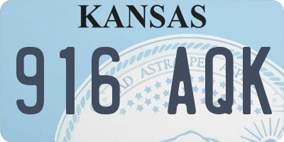 KS license plate 916AQK