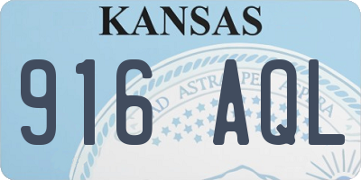 KS license plate 916AQL