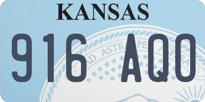 KS license plate 916AQO