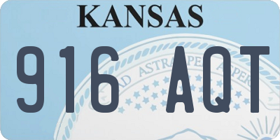 KS license plate 916AQT
