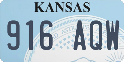 KS license plate 916AQW