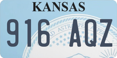 KS license plate 916AQZ
