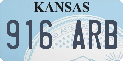 KS license plate 916ARB
