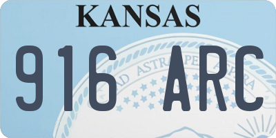 KS license plate 916ARC