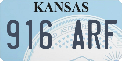 KS license plate 916ARF