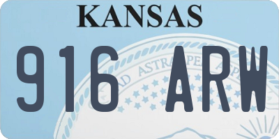KS license plate 916ARW